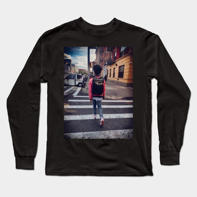 Harlem Boy, Manhattan, New York City Long Sleeve T-Shirt by eleonoraingrid